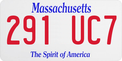 MA license plate 291UC7