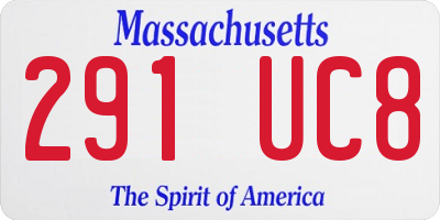 MA license plate 291UC8