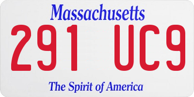 MA license plate 291UC9