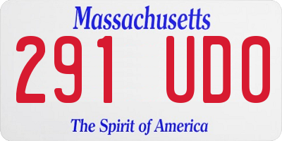 MA license plate 291UD0