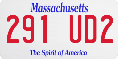 MA license plate 291UD2