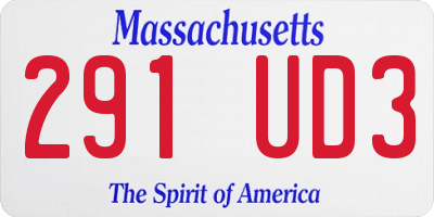 MA license plate 291UD3