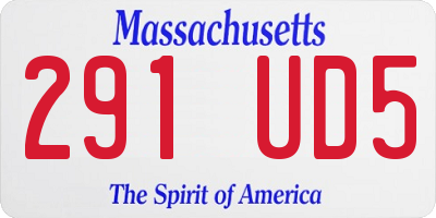 MA license plate 291UD5