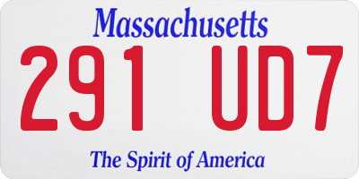 MA license plate 291UD7