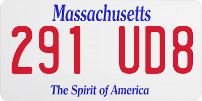 MA license plate 291UD8