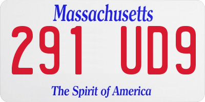 MA license plate 291UD9