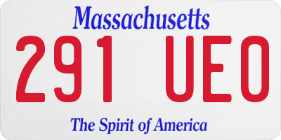 MA license plate 291UE0