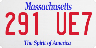 MA license plate 291UE7