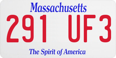 MA license plate 291UF3