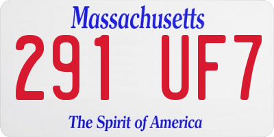 MA license plate 291UF7