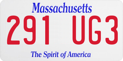 MA license plate 291UG3