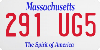 MA license plate 291UG5