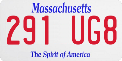 MA license plate 291UG8