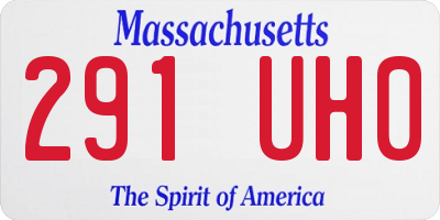 MA license plate 291UH0