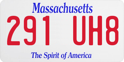 MA license plate 291UH8