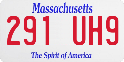 MA license plate 291UH9