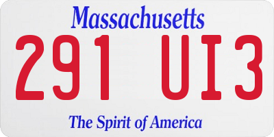 MA license plate 291UI3