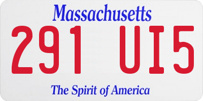 MA license plate 291UI5