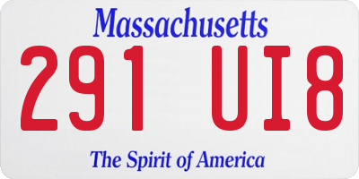 MA license plate 291UI8