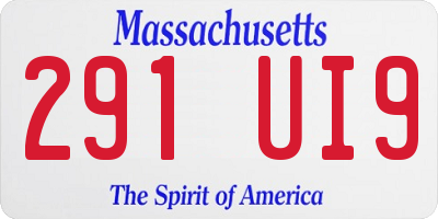 MA license plate 291UI9
