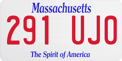 MA license plate 291UJ0
