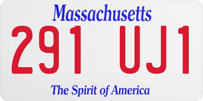 MA license plate 291UJ1