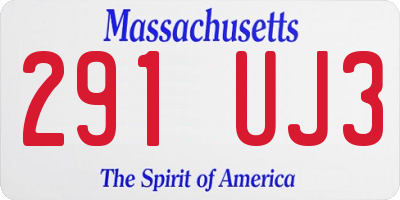 MA license plate 291UJ3