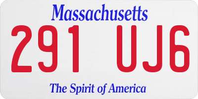 MA license plate 291UJ6