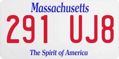MA license plate 291UJ8