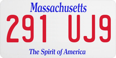 MA license plate 291UJ9