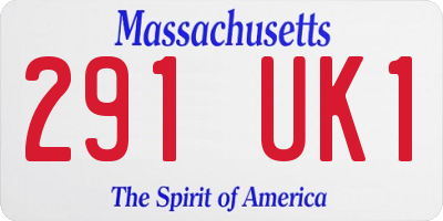 MA license plate 291UK1