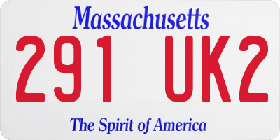 MA license plate 291UK2