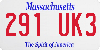MA license plate 291UK3