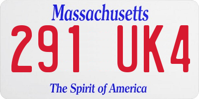 MA license plate 291UK4