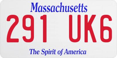 MA license plate 291UK6