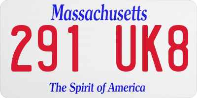 MA license plate 291UK8