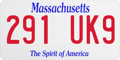 MA license plate 291UK9
