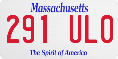 MA license plate 291UL0