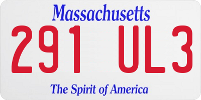 MA license plate 291UL3