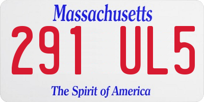 MA license plate 291UL5