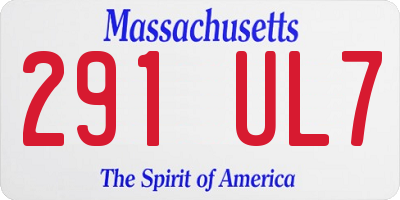 MA license plate 291UL7