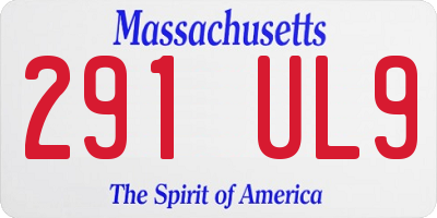 MA license plate 291UL9