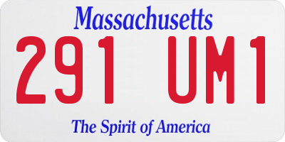 MA license plate 291UM1