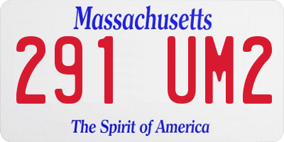 MA license plate 291UM2