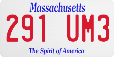 MA license plate 291UM3