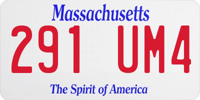 MA license plate 291UM4