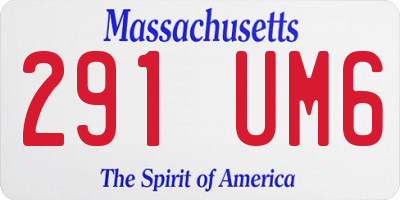 MA license plate 291UM6