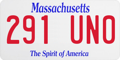 MA license plate 291UN0