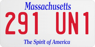 MA license plate 291UN1