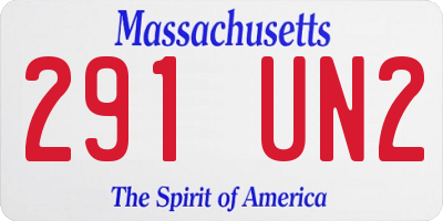 MA license plate 291UN2